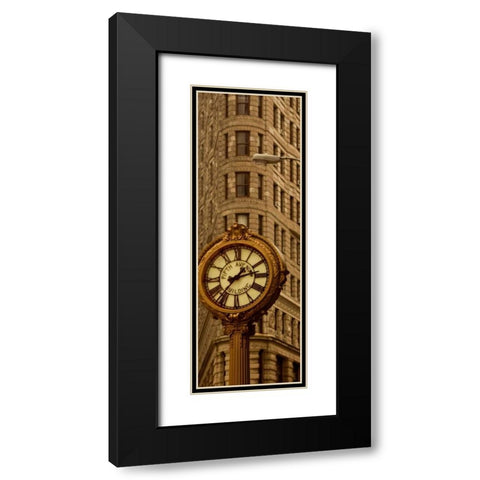 Flatiron Building Black Modern Wood Framed Art Print with Double Matting by Pica, Jeff