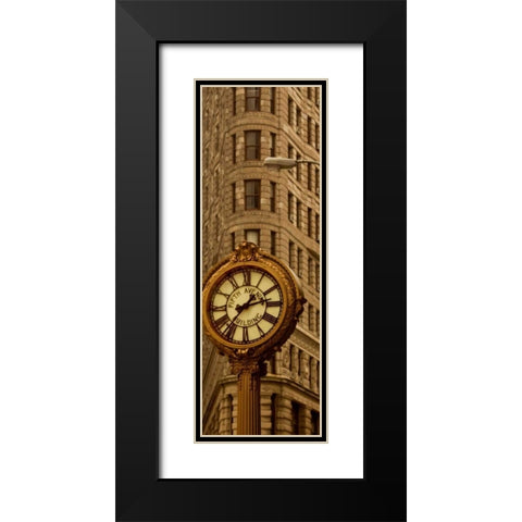 Flatiron Building Black Modern Wood Framed Art Print with Double Matting by Pica, Jeff