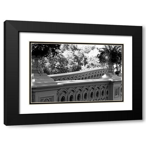 Central Park Bridge Black Modern Wood Framed Art Print with Double Matting by Grey, Jace