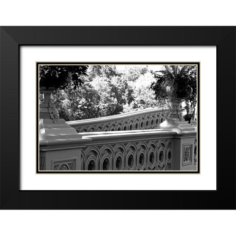 Central Park Bridge Black Modern Wood Framed Art Print with Double Matting by Grey, Jace