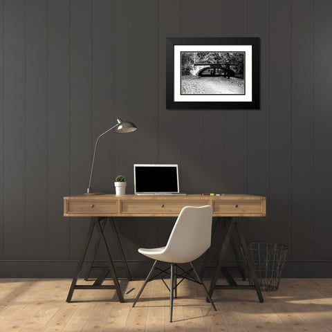 Central Park Horses Black Modern Wood Framed Art Print with Double Matting by Grey, Jace