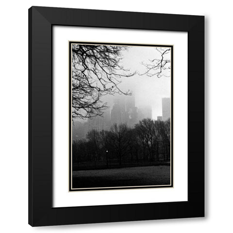 Central Park A Black Modern Wood Framed Art Print with Double Matting by Grey, Jace