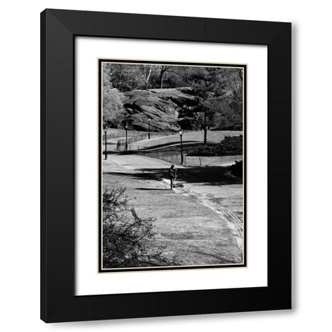 Central Park Jazz Black Modern Wood Framed Art Print with Double Matting by Grey, Jace