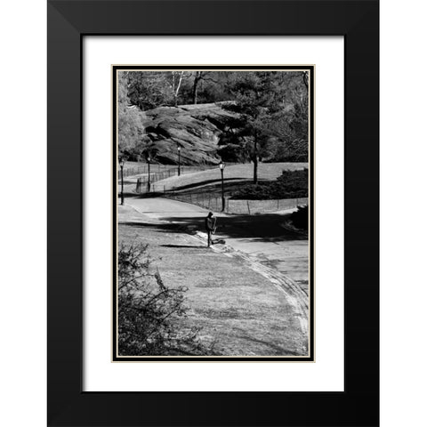 Central Park Jazz Black Modern Wood Framed Art Print with Double Matting by Grey, Jace