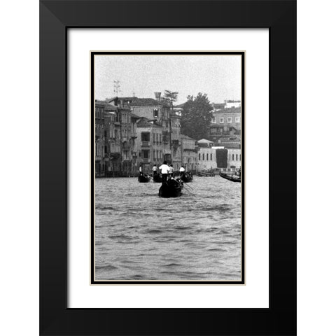 Venice Canal Black Modern Wood Framed Art Print with Double Matting by Grey, Jace