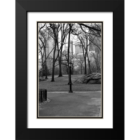 Central Park Image 062 Black Modern Wood Framed Art Print with Double Matting by Grey, Jace