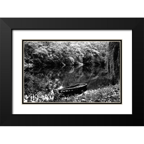 Central Park Rowboat Black Modern Wood Framed Art Print with Double Matting by Grey, Jace