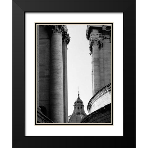 Vatican Dome and Column Black Modern Wood Framed Art Print with Double Matting by Grey, Jace