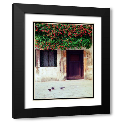 Venice Floral Overhang Black Modern Wood Framed Art Print with Double Matting by Grey, Jace