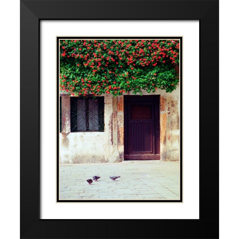 Venice Floral Overhang Black Modern Wood Framed Art Print with Double Matting by Grey, Jace