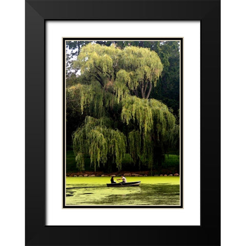 Central Park Couple Summer Black Modern Wood Framed Art Print with Double Matting by Pica, Jeff