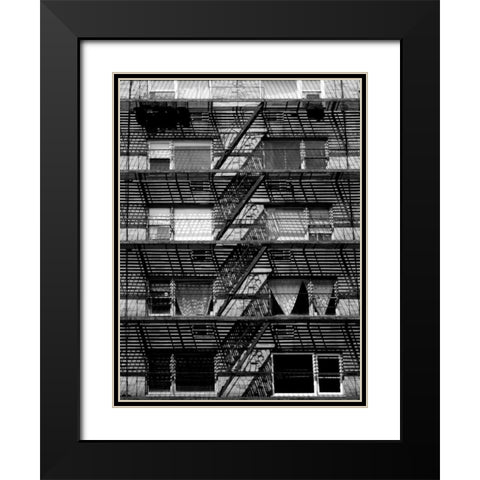 Escaping The Fire D Black Modern Wood Framed Art Print with Double Matting by Pica, Jeff
