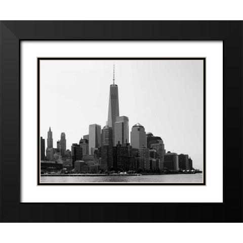 Freedom Tower Black Modern Wood Framed Art Print with Double Matting by Pica, Jeff