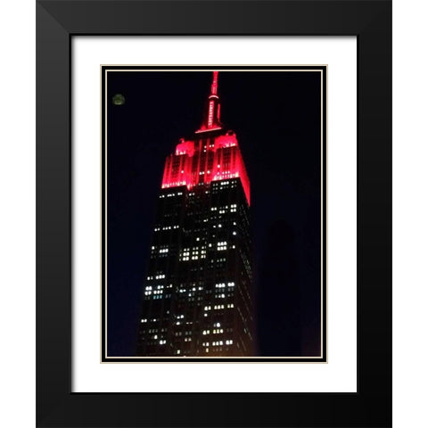 Big Red New York Black Modern Wood Framed Art Print with Double Matting by Shannon, Julie