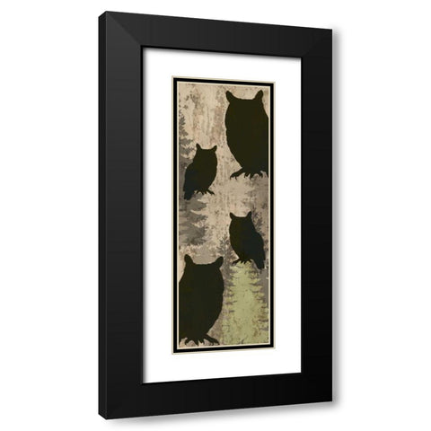 Owls and Pines Black Modern Wood Framed Art Print with Double Matting by Allen, Kimberly
