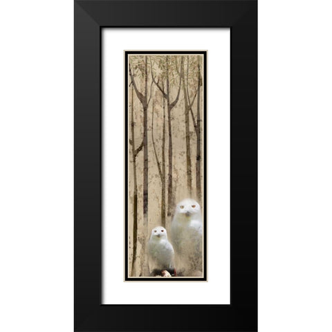 Owls in the Trees 2 Black Modern Wood Framed Art Print with Double Matting by Allen, Kimberly