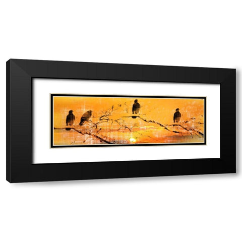 Black Birds Black Modern Wood Framed Art Print with Double Matting by Allen, Kimberly