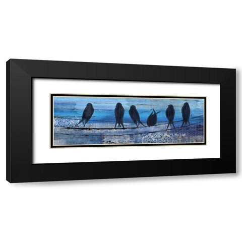 Birds in Blue Black Modern Wood Framed Art Print with Double Matting by Allen, Kimberly