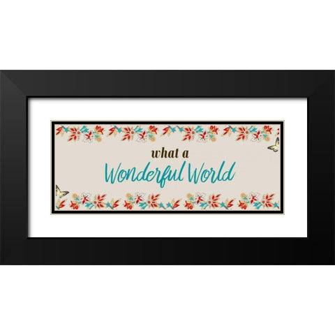 What A Wonderful World Black Modern Wood Framed Art Print with Double Matting by Allen, Kimberly