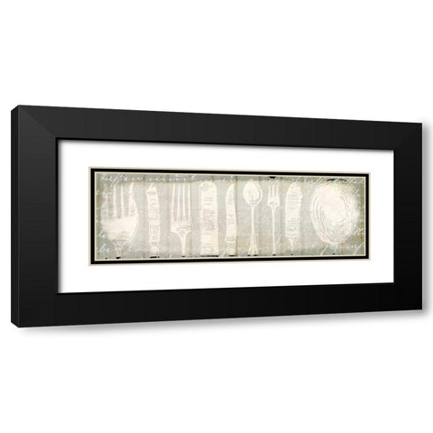 Antique Cutlery Black Modern Wood Framed Art Print with Double Matting by Allen, Kimberly