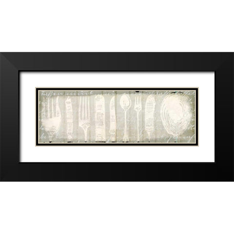 Antique Cutlery Black Modern Wood Framed Art Print with Double Matting by Allen, Kimberly