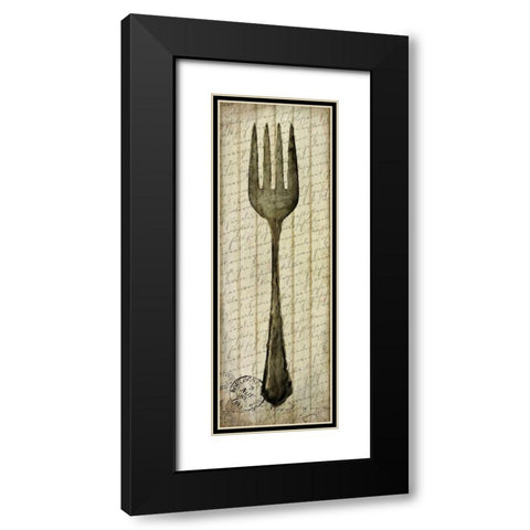 Antique Fork Black Modern Wood Framed Art Print with Double Matting by Allen, Kimberly