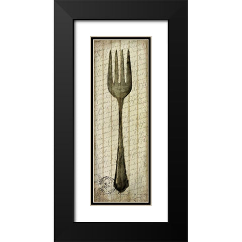 Antique Fork Black Modern Wood Framed Art Print with Double Matting by Allen, Kimberly