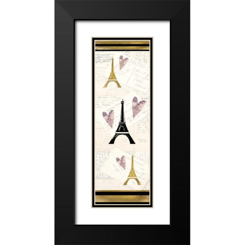 Paris Love Black Modern Wood Framed Art Print with Double Matting by Allen, Kimberly