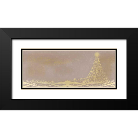 Christmas Tree Panel Black Modern Wood Framed Art Print with Double Matting by Allen, Kimberly