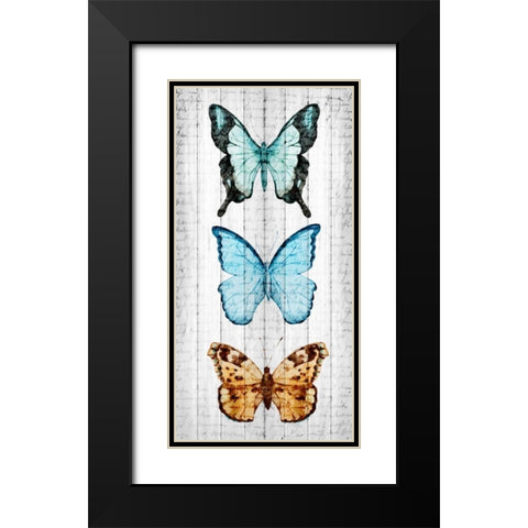Vintage Butterfly 1 Black Modern Wood Framed Art Print with Double Matting by Allen, Kimberly