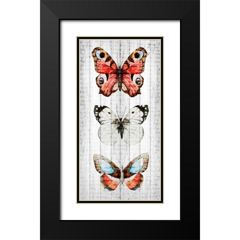 Vintage Butterfly 2 Black Modern Wood Framed Art Print with Double Matting by Allen, Kimberly