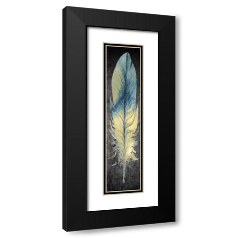 Feather on Black 1 Black Modern Wood Framed Art Print with Double Matting by Allen, Kimberly