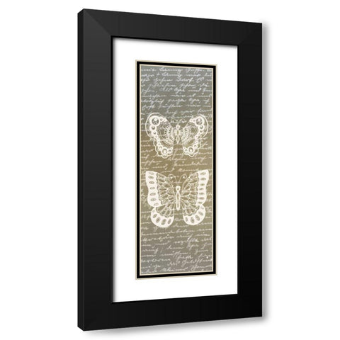 Butterfly Panel 2 Black Modern Wood Framed Art Print with Double Matting by Allen, Kimberly