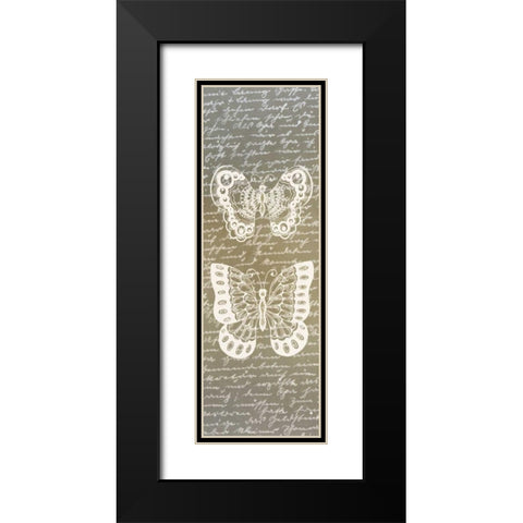 Butterfly Panel 2 Black Modern Wood Framed Art Print with Double Matting by Allen, Kimberly