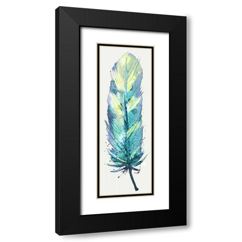Feather Bright 2 Black Modern Wood Framed Art Print with Double Matting by Allen, Kimberly