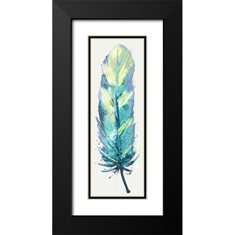 Feather Bright 2 Black Modern Wood Framed Art Print with Double Matting by Allen, Kimberly