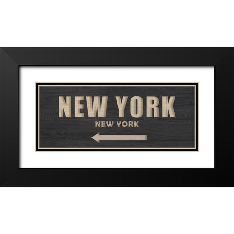 NY Black Modern Wood Framed Art Print with Double Matting by Kimberly, Allen