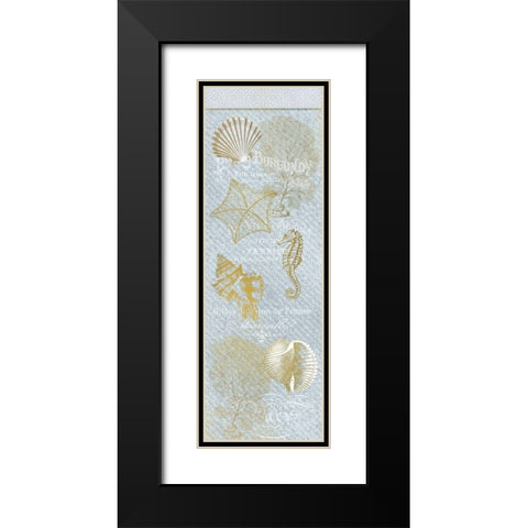Azure Coastal Calm Panel Black Modern Wood Framed Art Print with Double Matting by Kimberly, Allen