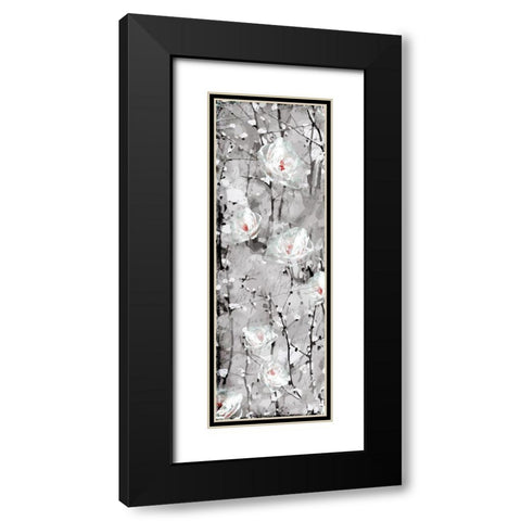 Blooming in White 1 Black Modern Wood Framed Art Print with Double Matting by Kimberly, Allen