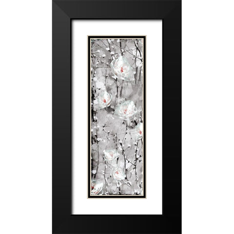 Blooming in White 1 Black Modern Wood Framed Art Print with Double Matting by Kimberly, Allen