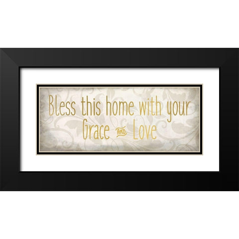 Bless this Home Black Modern Wood Framed Art Print with Double Matting by Kimberly, Allen