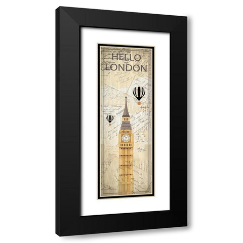 Hello Travel 1 Black Modern Wood Framed Art Print with Double Matting by Kimberly, Allen