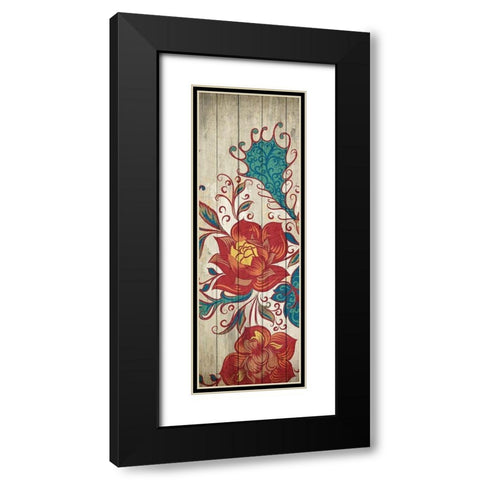 Floral Spice Panel 1 Black Modern Wood Framed Art Print with Double Matting by Kimberly, Allen