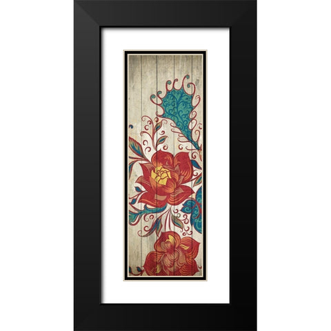 Floral Spice Panel 1 Black Modern Wood Framed Art Print with Double Matting by Kimberly, Allen