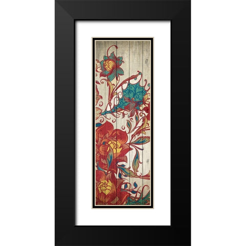 Floral Spice Panel 3 Black Modern Wood Framed Art Print with Double Matting by Kimberly, Allen