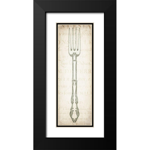 Cutlery 1 Black Modern Wood Framed Art Print with Double Matting by Kimberly, Allen