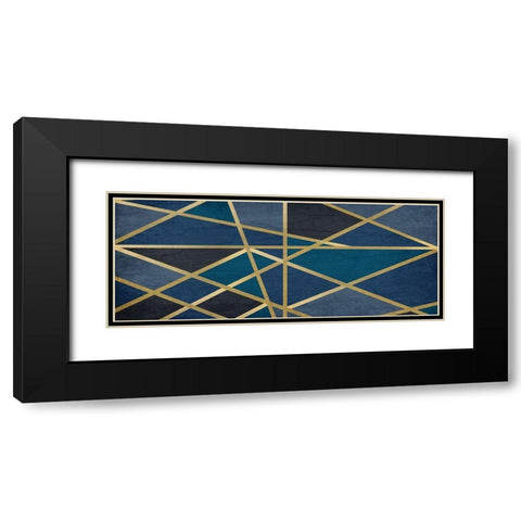 Gold and Blue Maze Black Modern Wood Framed Art Print with Double Matting by Kimberly, Allen