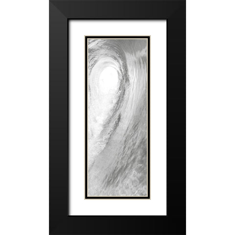 Silver Wash in the Wave 1 Black Modern Wood Framed Art Print with Double Matting by Kimberly, Allen