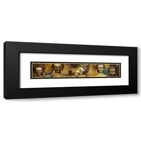 Buddhas Black Modern Wood Framed Art Print with Double Matting by Kimberly, Allen