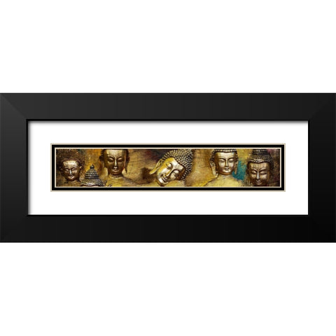 Buddhas Black Modern Wood Framed Art Print with Double Matting by Kimberly, Allen